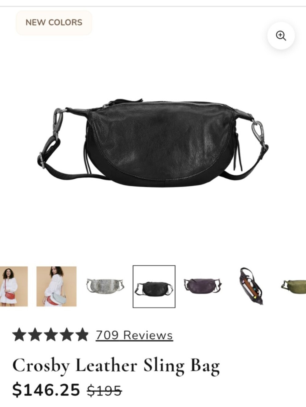 Crosby Latico Crossbody Leather Black Bag - Picture 2 of 14